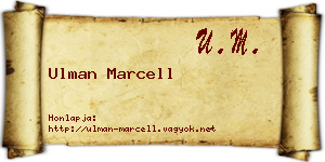 Ulman Marcell névjegykártya